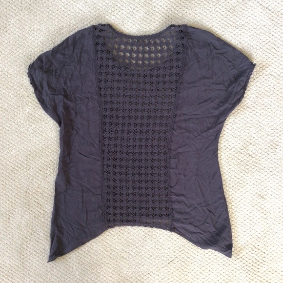 Lisa Z Charcoal Gray Sharkbite Hem Top & Cami - Picture 2 of 10